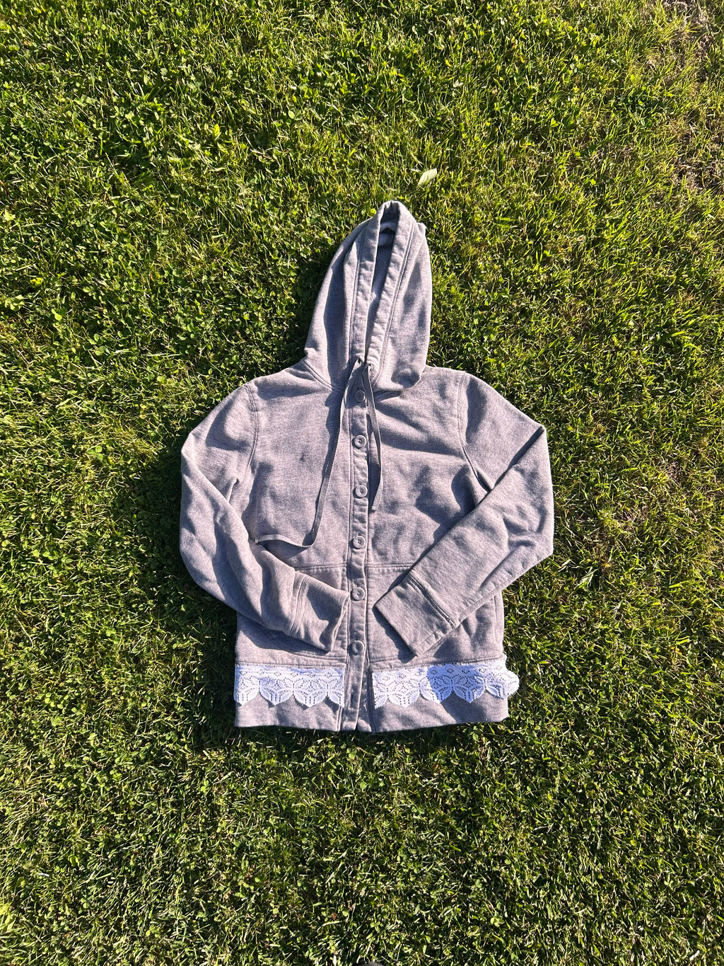 Grey lace sweatshirt