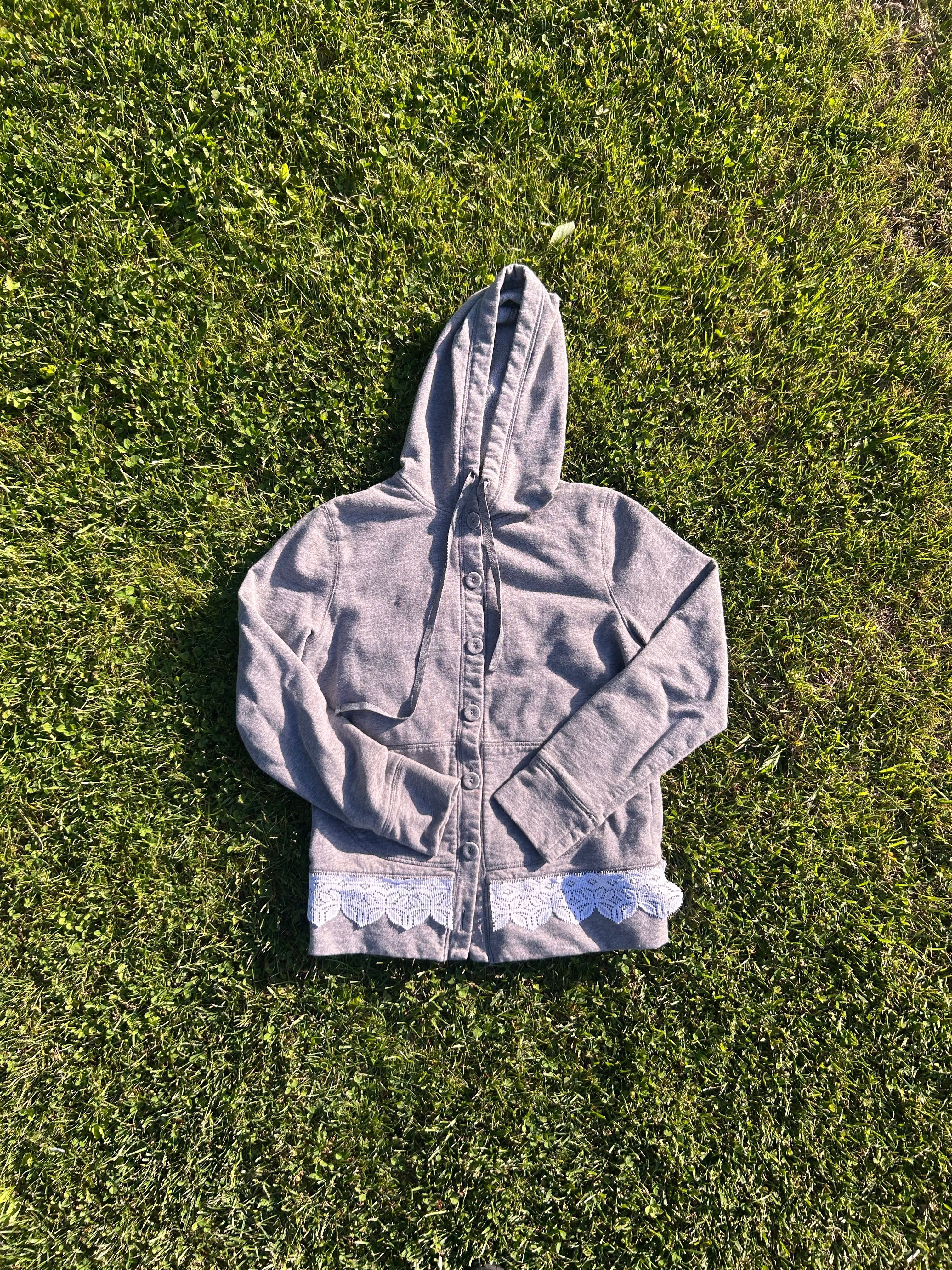 Grey lace sweatshirt