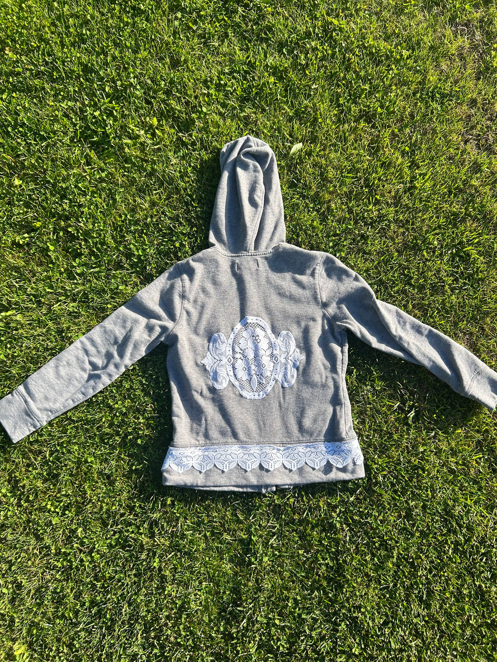 Grey lace sweatshirt