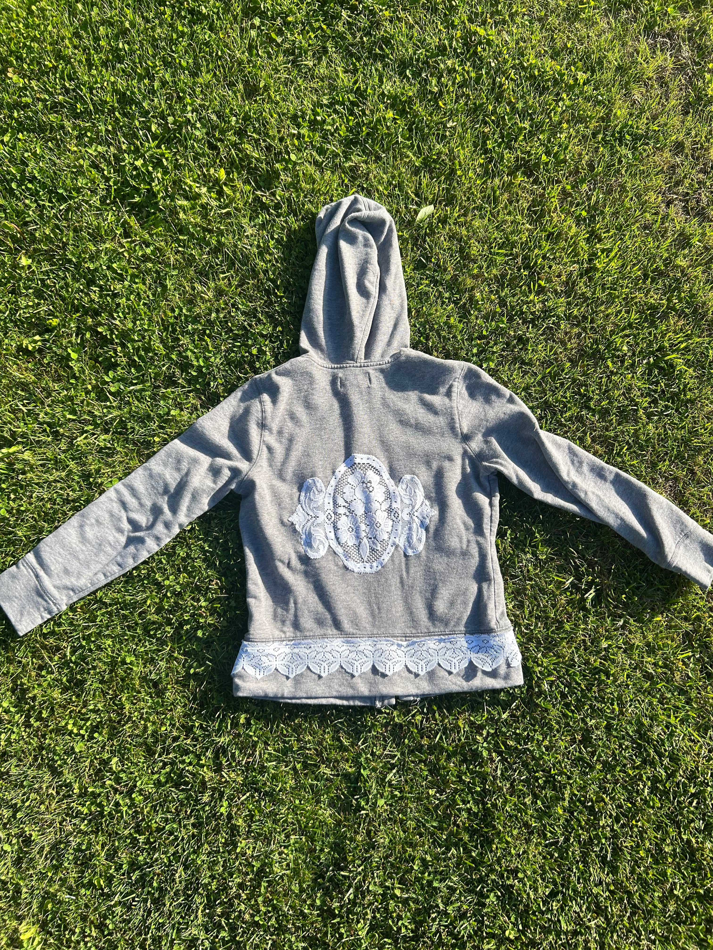Grey lace sweatshirt
