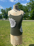 Green doily tank top