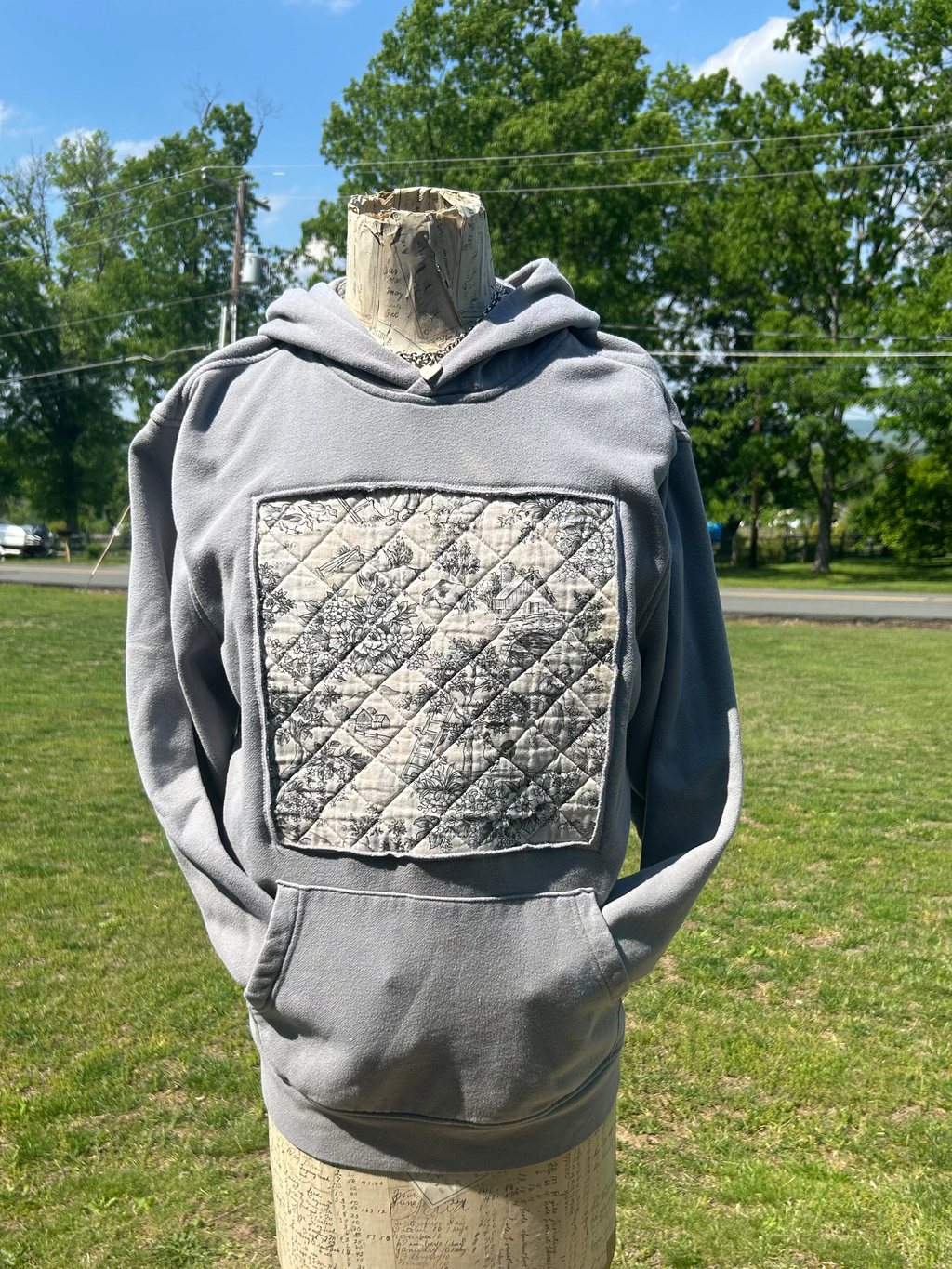 Grey hoodie with graphic